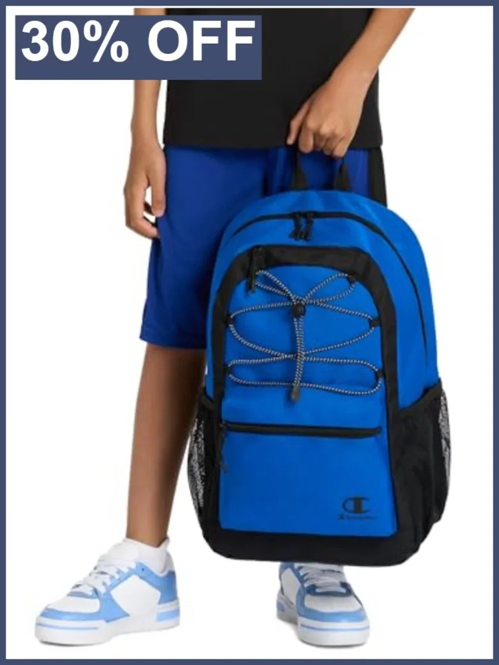 Kids Bungee Backpack with Padded Straps, Water Bottle Pocket, Carry Handle